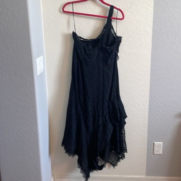Anthropologie One Shoulder Asymmetrical Lace Midi Dress - Picture 3 of 6
